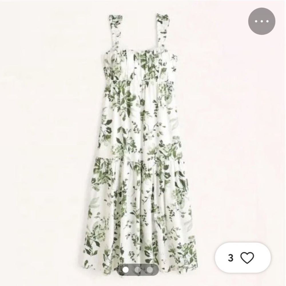 Abercrombie & Fitch Green Floral Midi Dress - Picture 2 of 3
